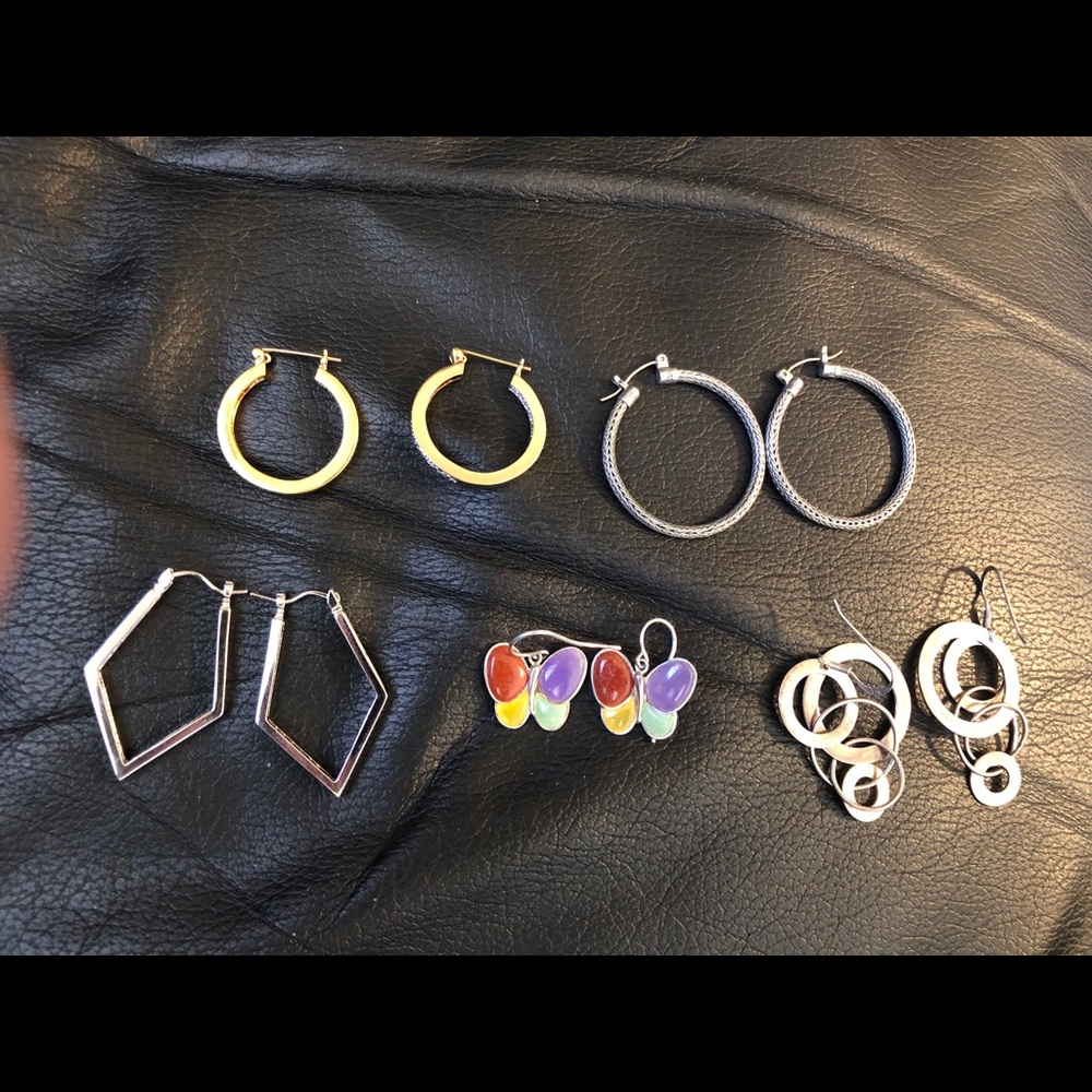 Lot of 10 Sterling Silver .925 designer earrings